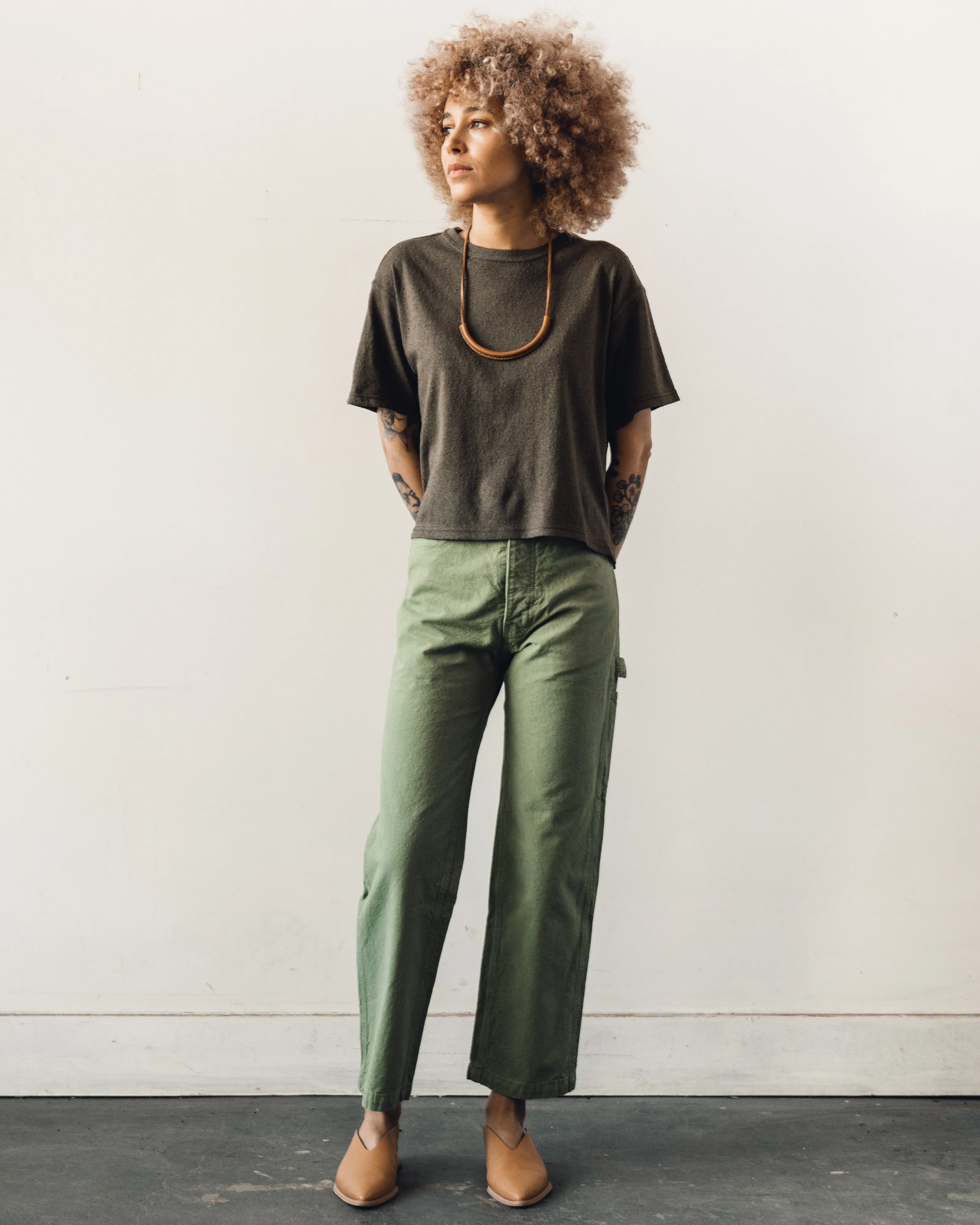 7115 Signature Textured Linen Tee, Olive