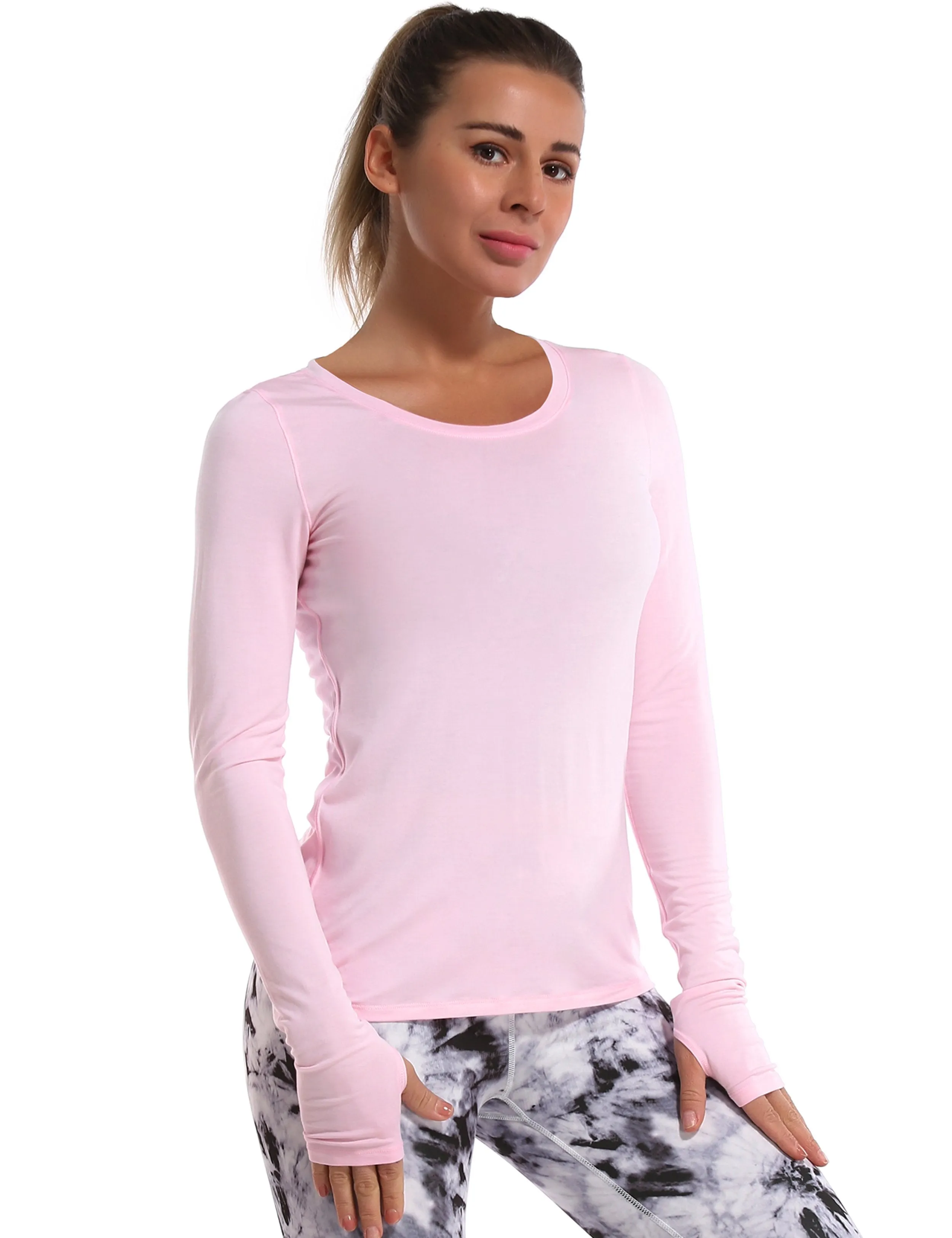 Athlete Long Sleeve Tops lightpink ins_yoga