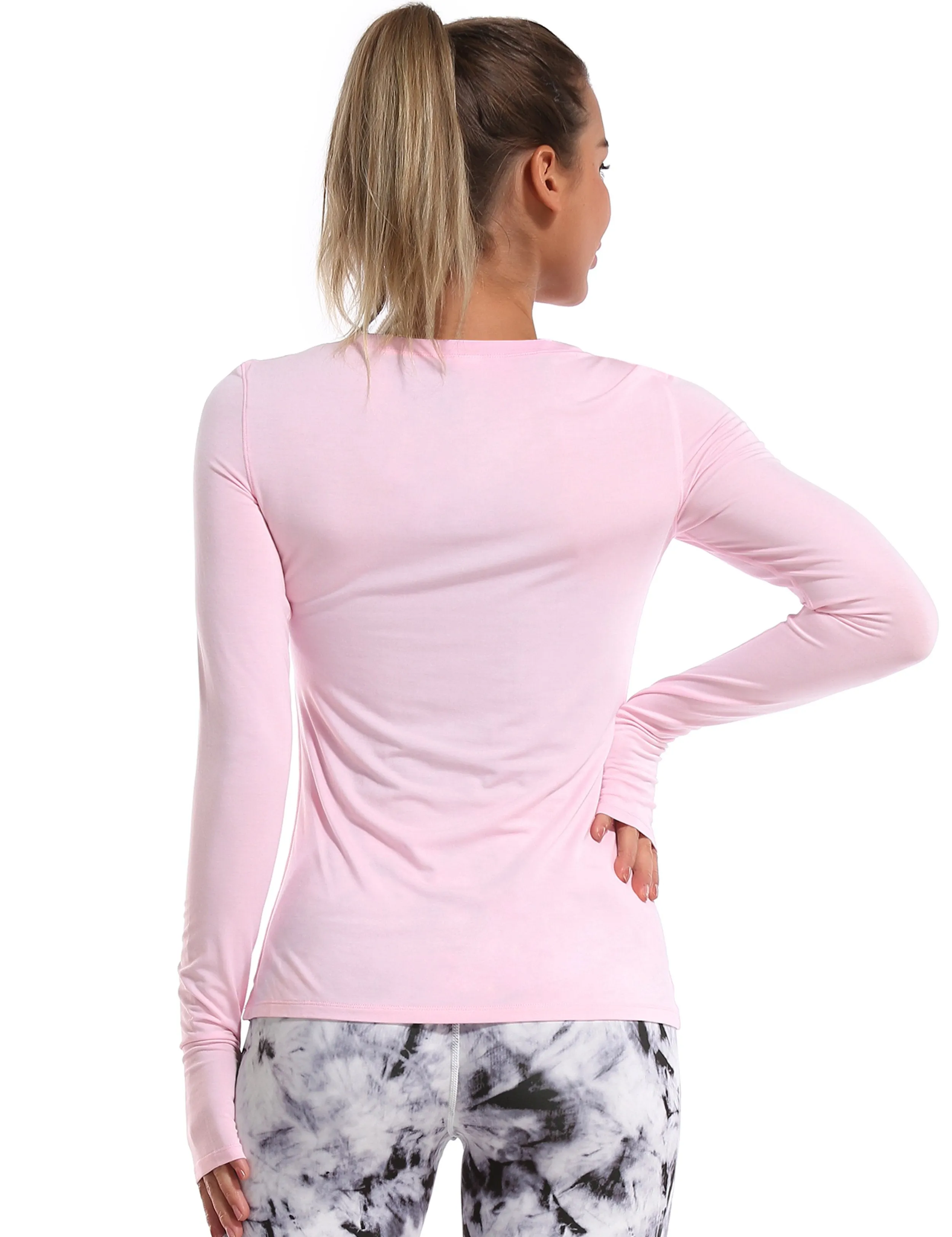 Athlete Long Sleeve Tops lightpink ins_yoga