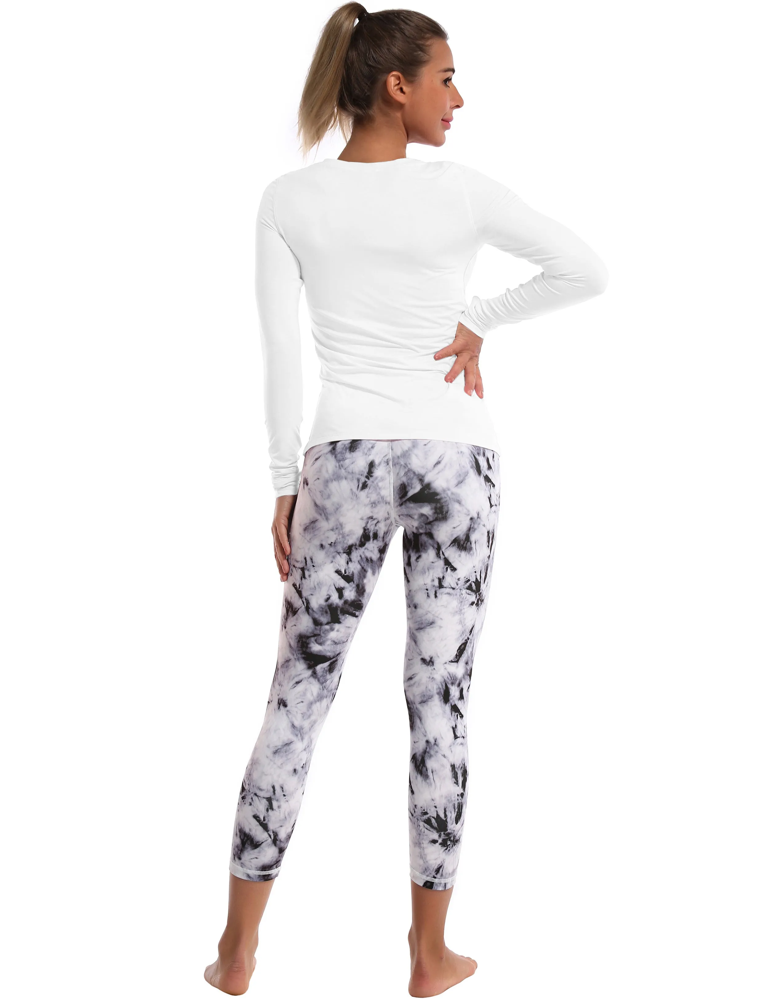 Athlete Long Sleeve Tops white_Pilates