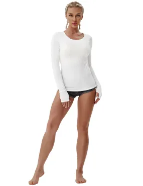 Athlete Long Sleeve Tops white_Pilates