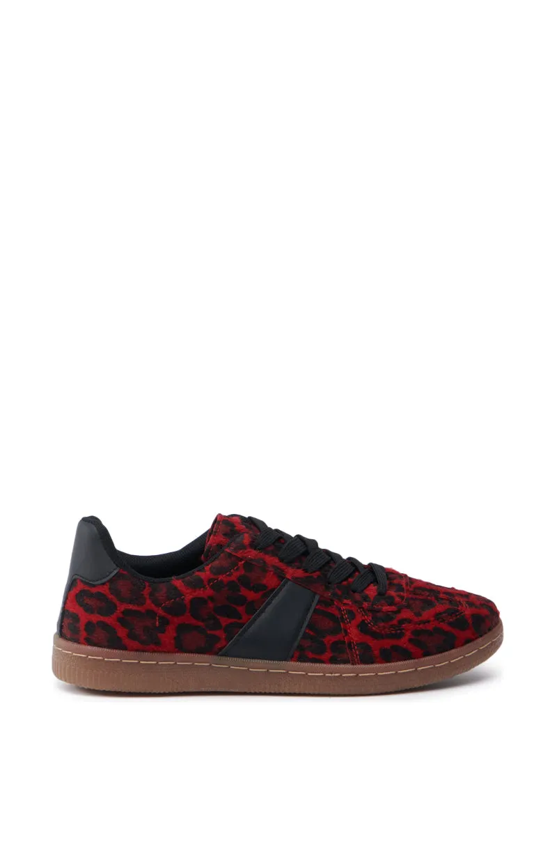 AZALEA WANG AVENGER RED LEOPARD SNEAKER