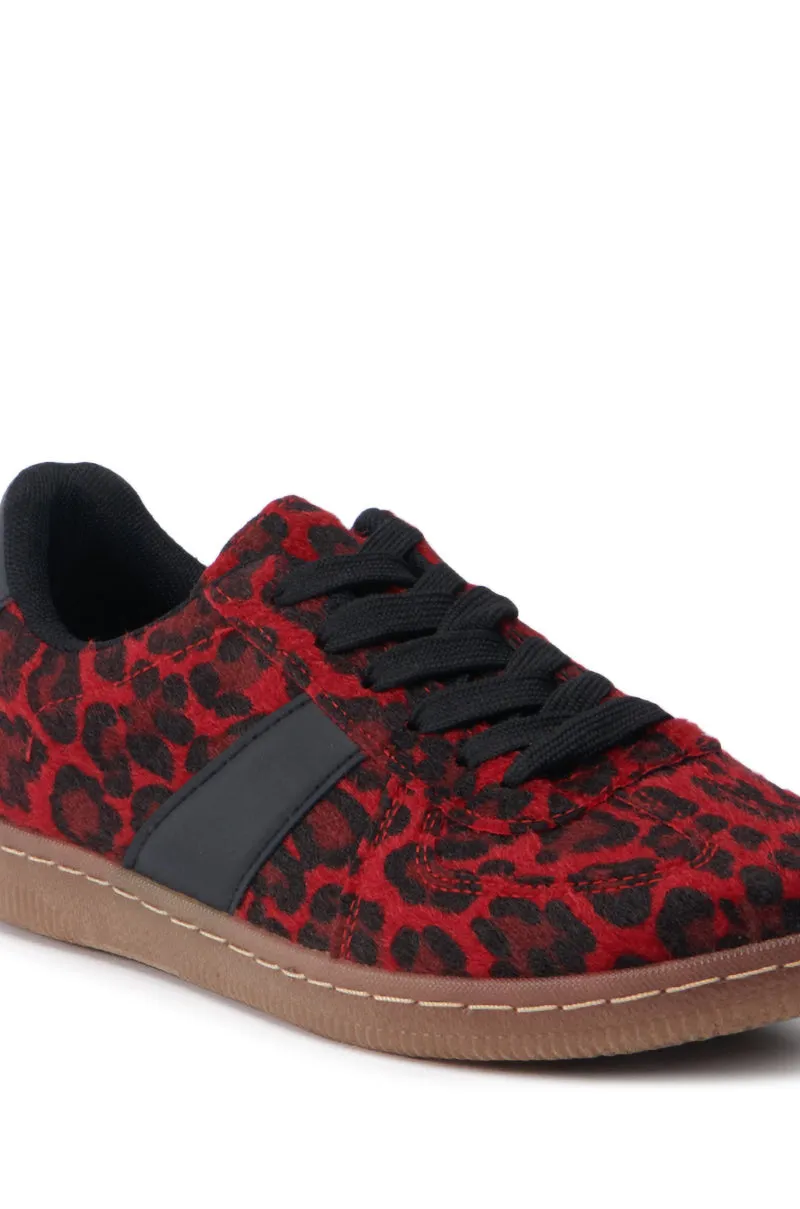 AZALEA WANG AVENGER RED LEOPARD SNEAKER