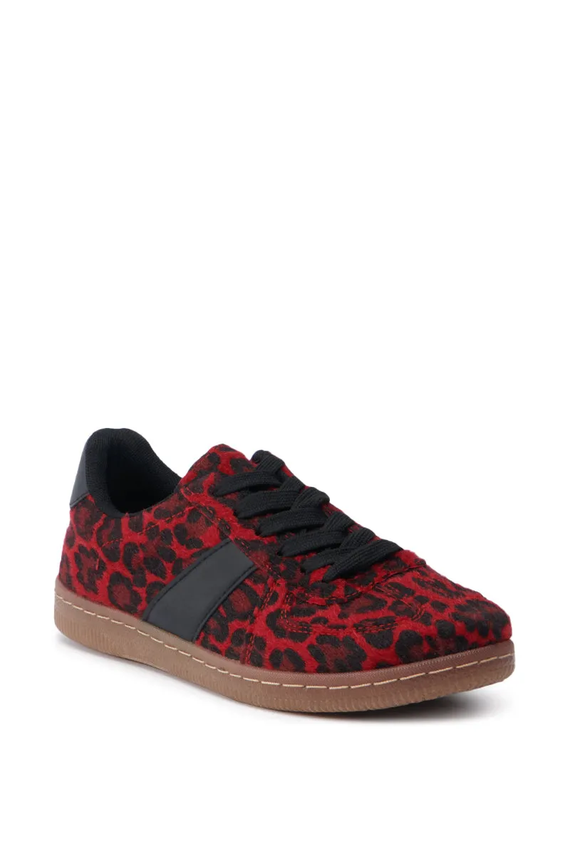 AZALEA WANG AVENGER RED LEOPARD SNEAKER