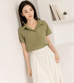 Basic Solid Wrinkle Free Cooling Shirt Top