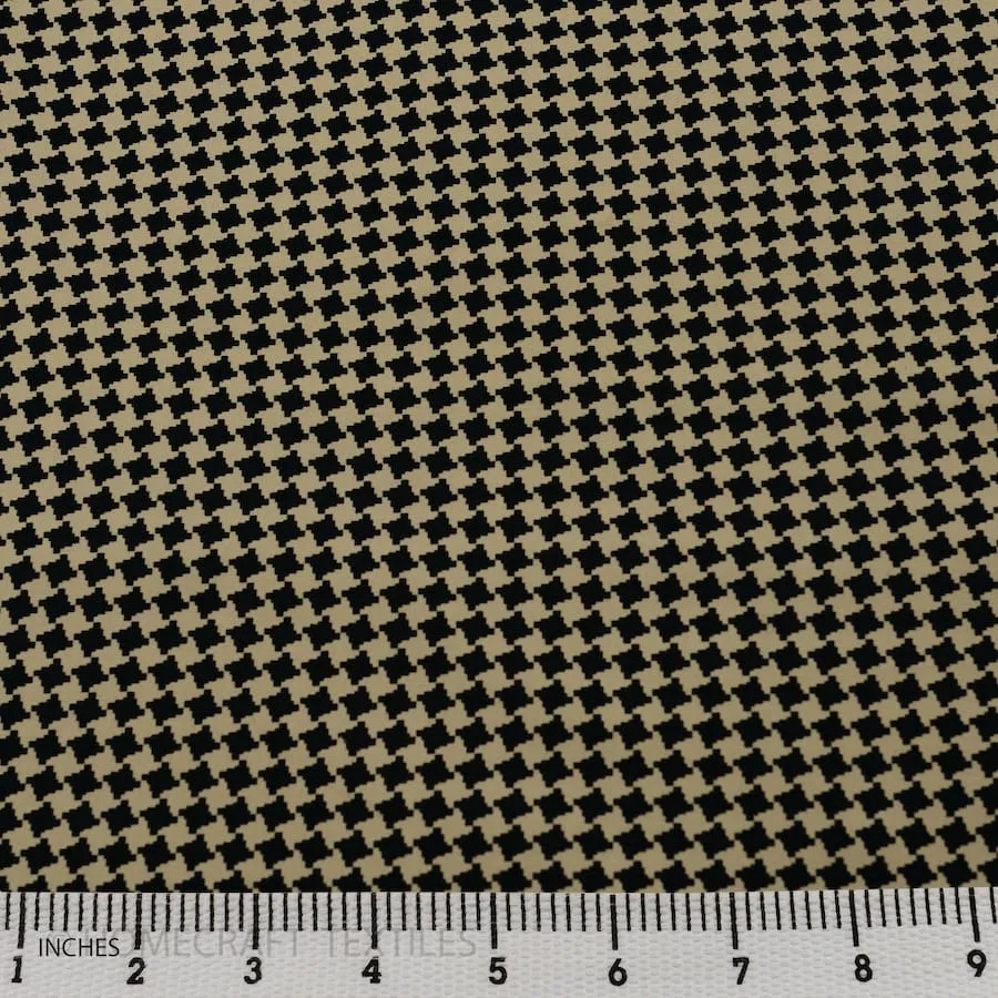 Beige Houndstooth Cotton Print