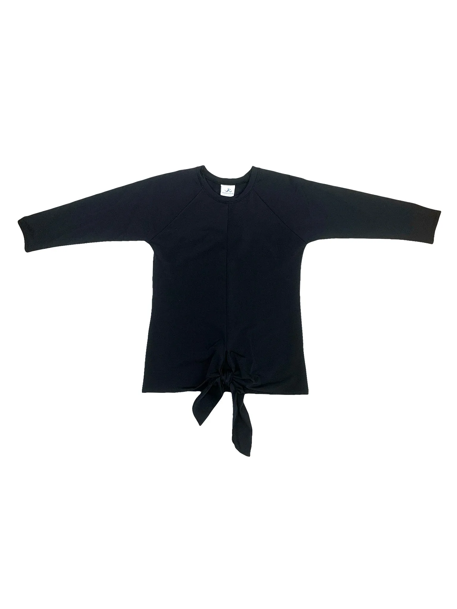 Black Front Tie Swim Top