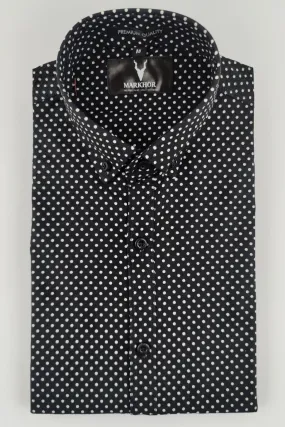 Black Polka Dot Printed Shirt