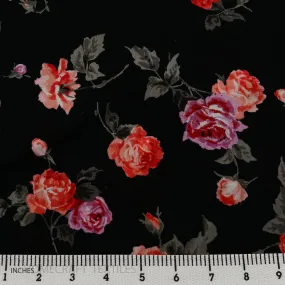 Black Scatter Floral Cotton Print