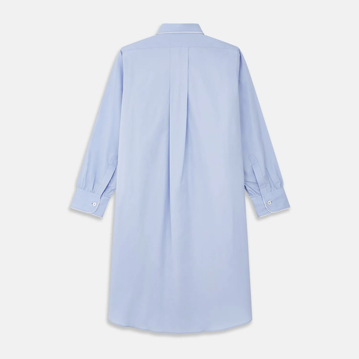 Blue Piped Sea Island Quality Cotton Nightshirt