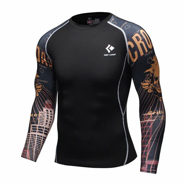 Bodybuilding Skin Tight Long Sleeves Jerseys Clothings