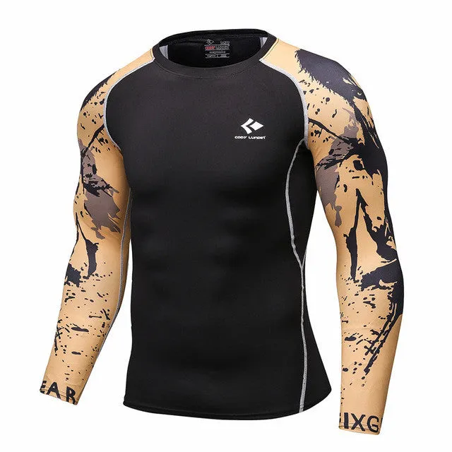 Bodybuilding Skin Tight Long Sleeves Jerseys Clothings