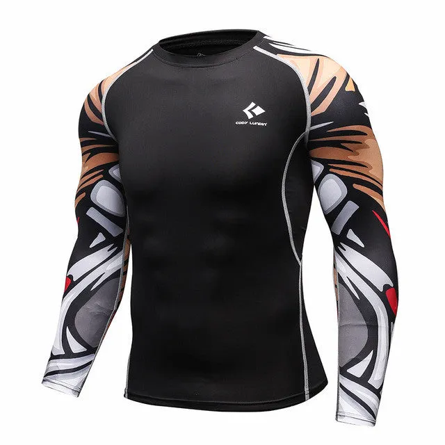 Bodybuilding Skin Tight Long Sleeves Jerseys Clothings