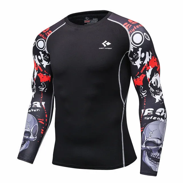 Bodybuilding Skin Tight Long Sleeves Jerseys Clothings