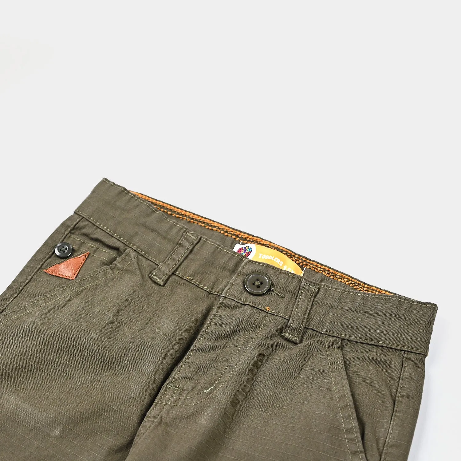 Boys Cotton Pant Solid-Olivine