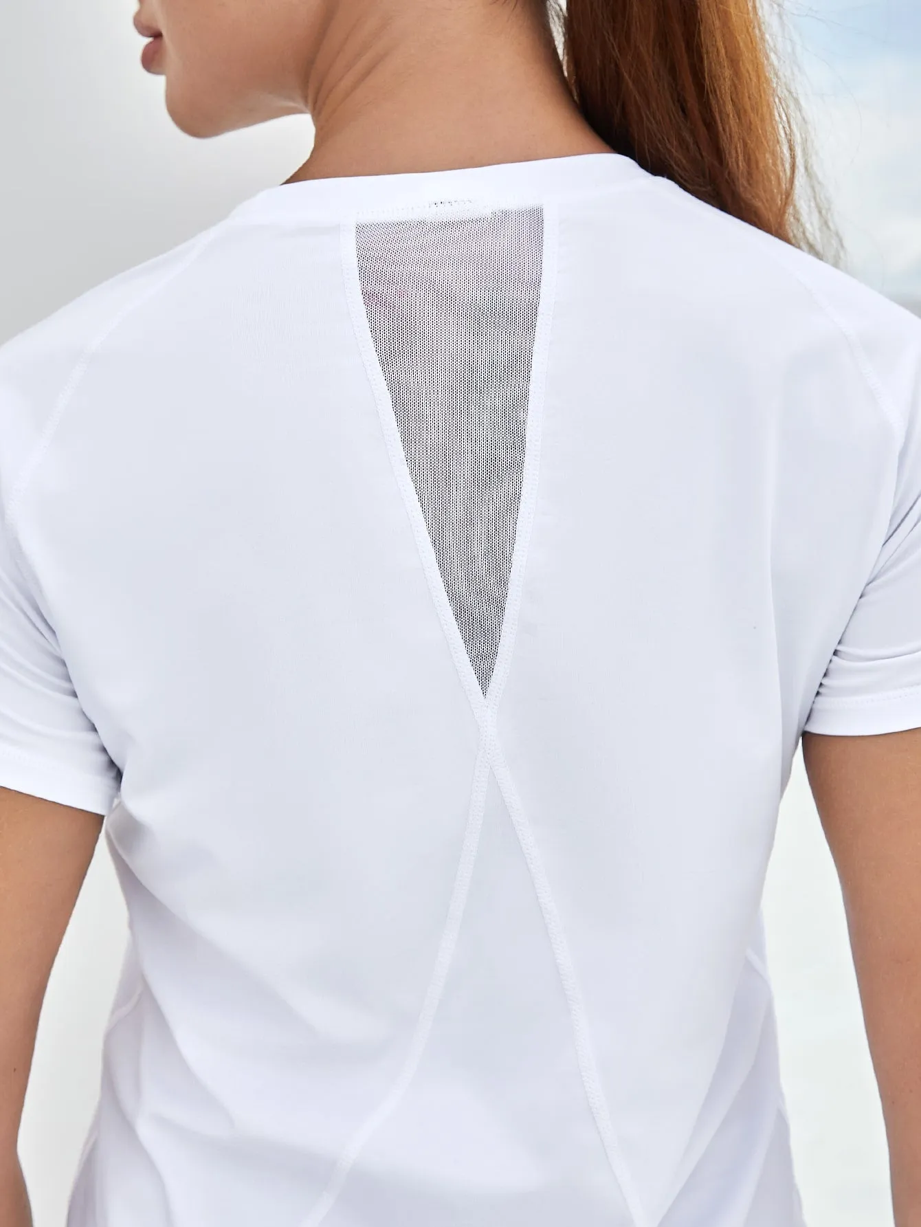 Breathable Curved Hem Mesh Insert Active Tee SS23