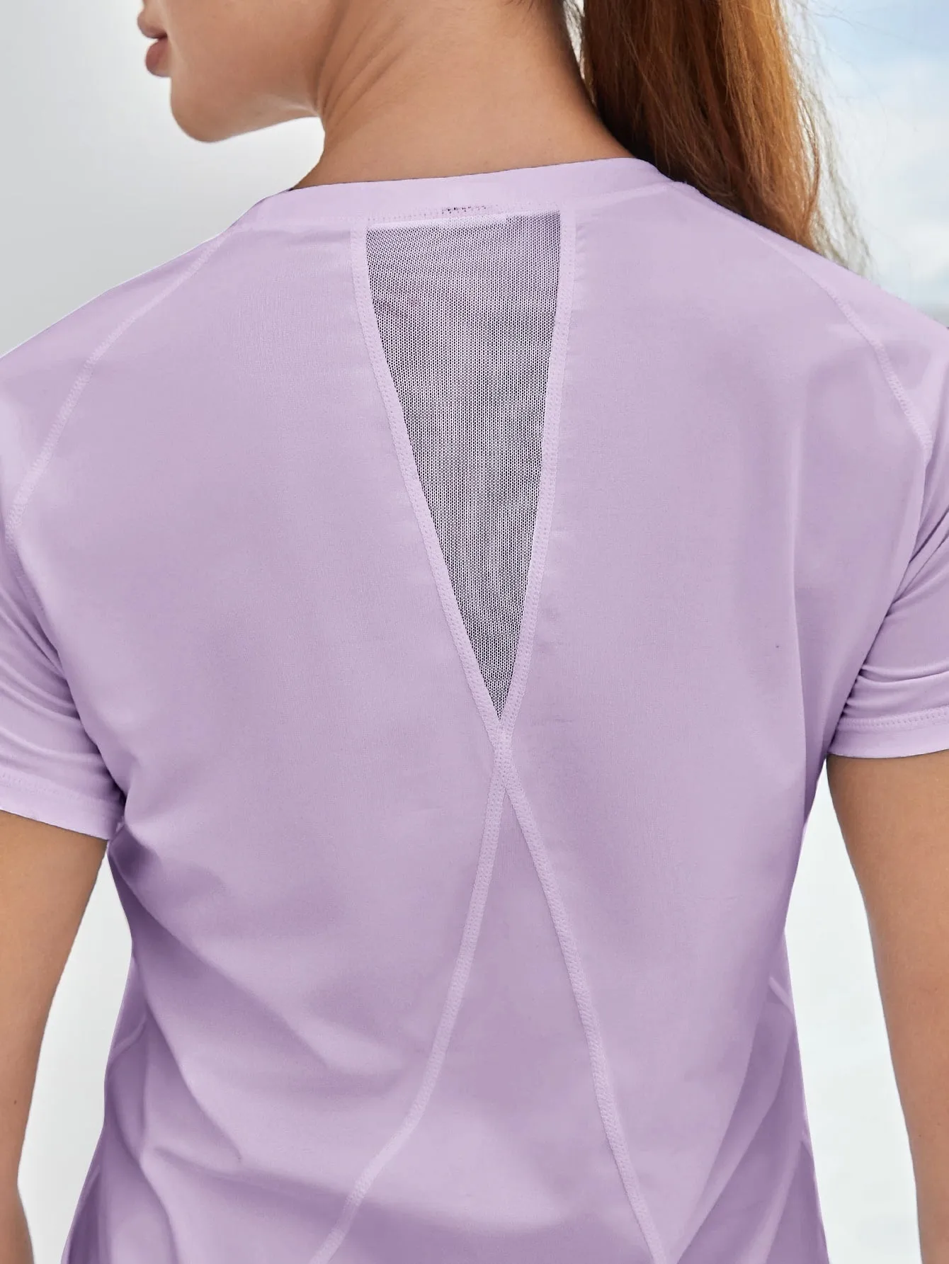 Breathable Curved Hem Mesh Insert Active Tee SS23