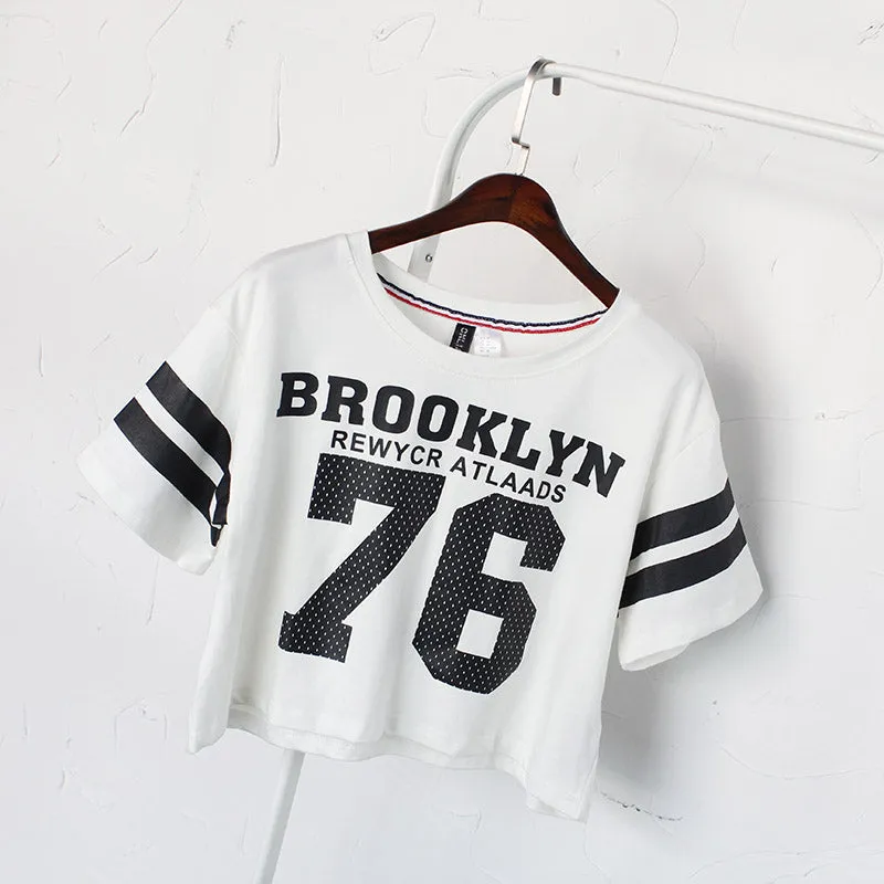 Brooklyn 76 Printed Crop Top Shirt