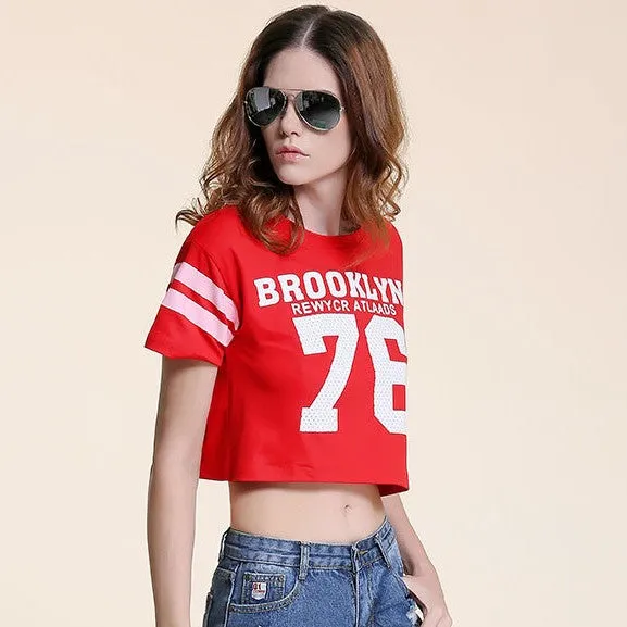 Brooklyn 76 Printed Crop Top Shirt