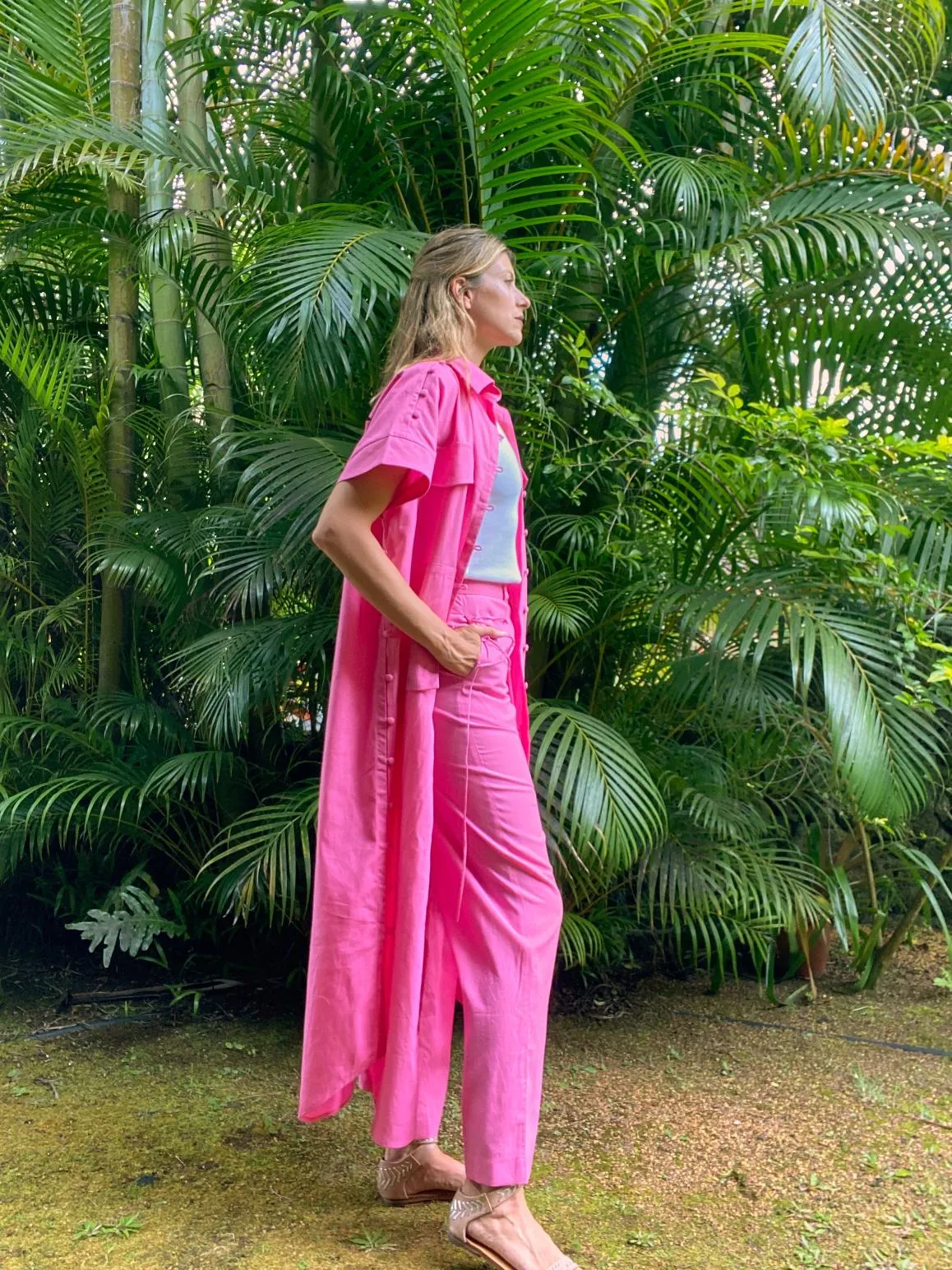 BUBBLEGUM PINK LONG SHIRT