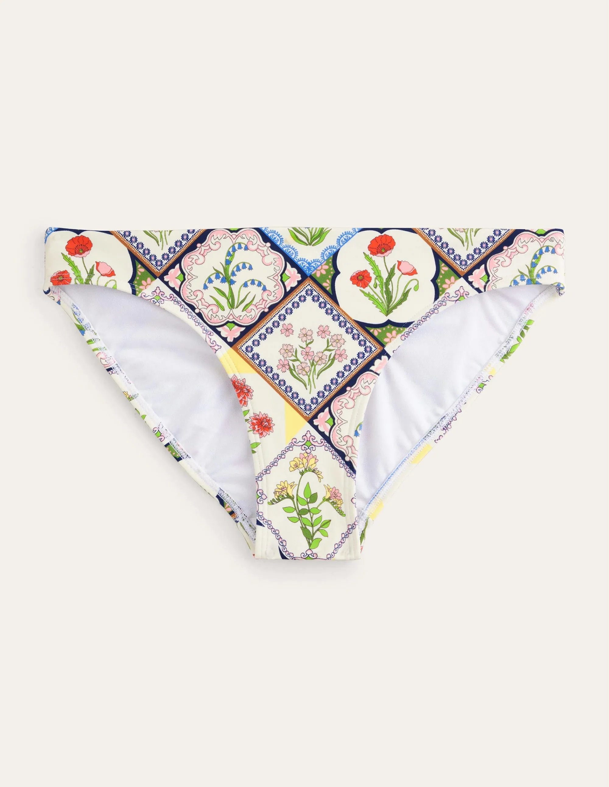 Classic Bikini Bottoms-Ivory, Wild Bluebell