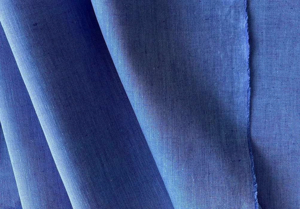 Classic Cross-Woven Periwinkle & Lavender Linen (Made in Ireland)