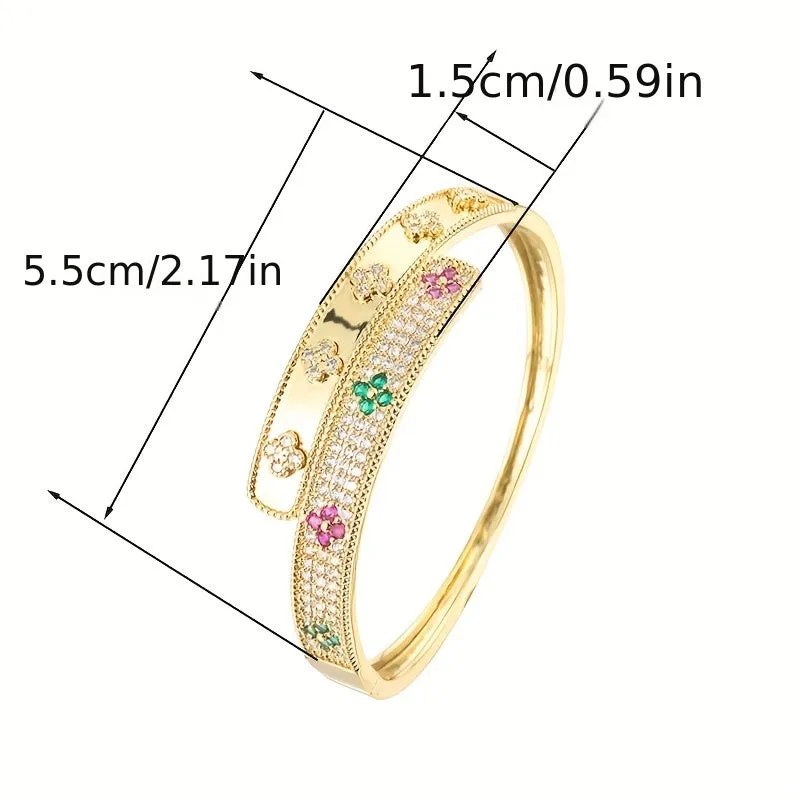 Colorful Four-leaf Clover Flower Cuff