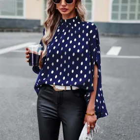 Commuting Loose Trumpet Sleeve Polka Dot Versatile Wholesale Women'S Top