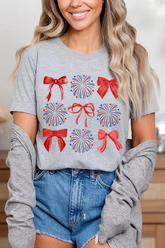 Coquette Fireworks and Bows Graphic T Shirts