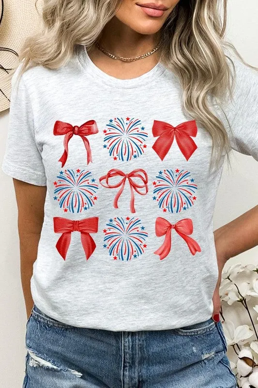 Coquette Fireworks and Bows Graphic T Shirts