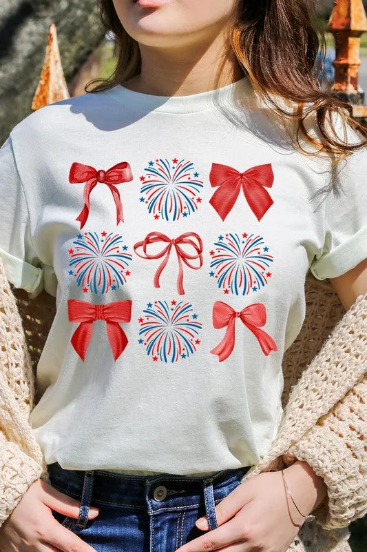 Coquette Fireworks and Bows Graphic T Shirts