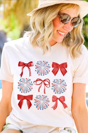 Coquette Fireworks and Bows Graphic T Shirts