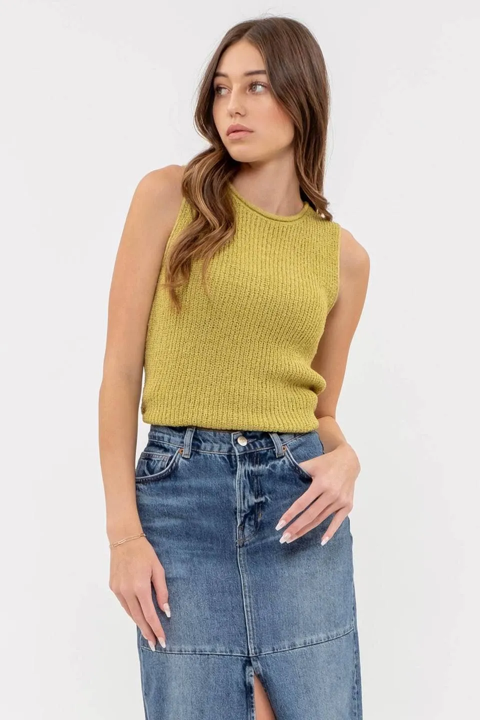 CROCHET SWEATER KNIT TOP: KIWI