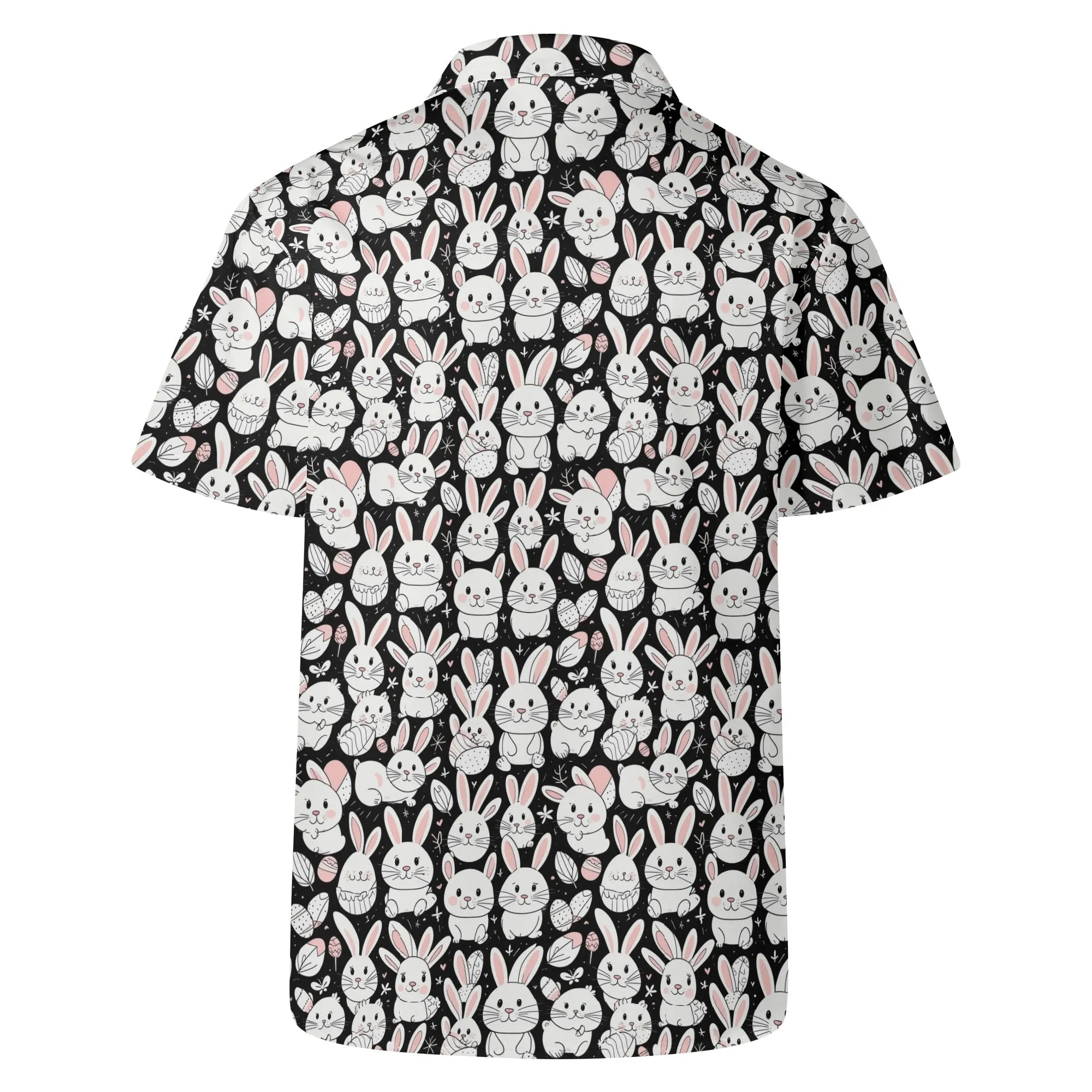 Cute Bunny Mens Casual Hawaiian Shirt