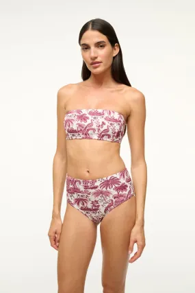 DEVON HIGH RISE BIKINI BOTTOM | BORDEAUX TOILE