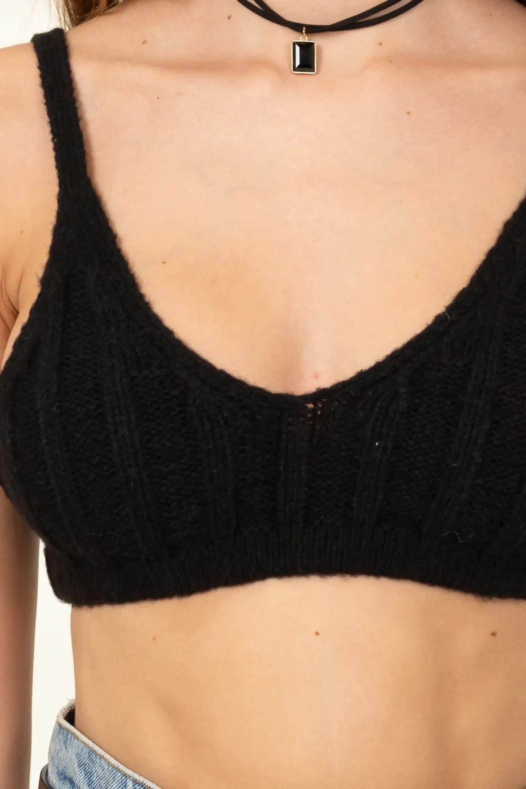 DZ22F605-KNITTED BRALETTE WITH SPAGHETTI STRAPS