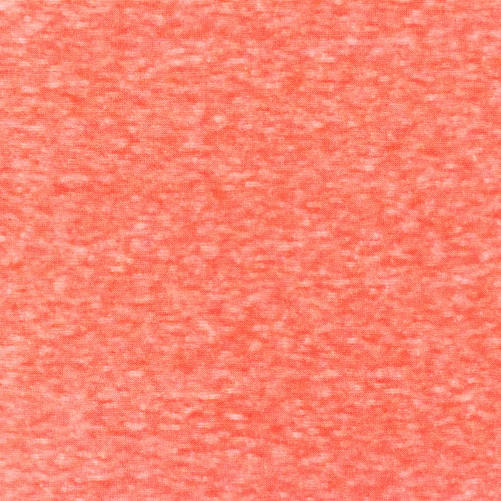 Electric Orange-White Slub Stretch Polyester Jersey Knit Fabric