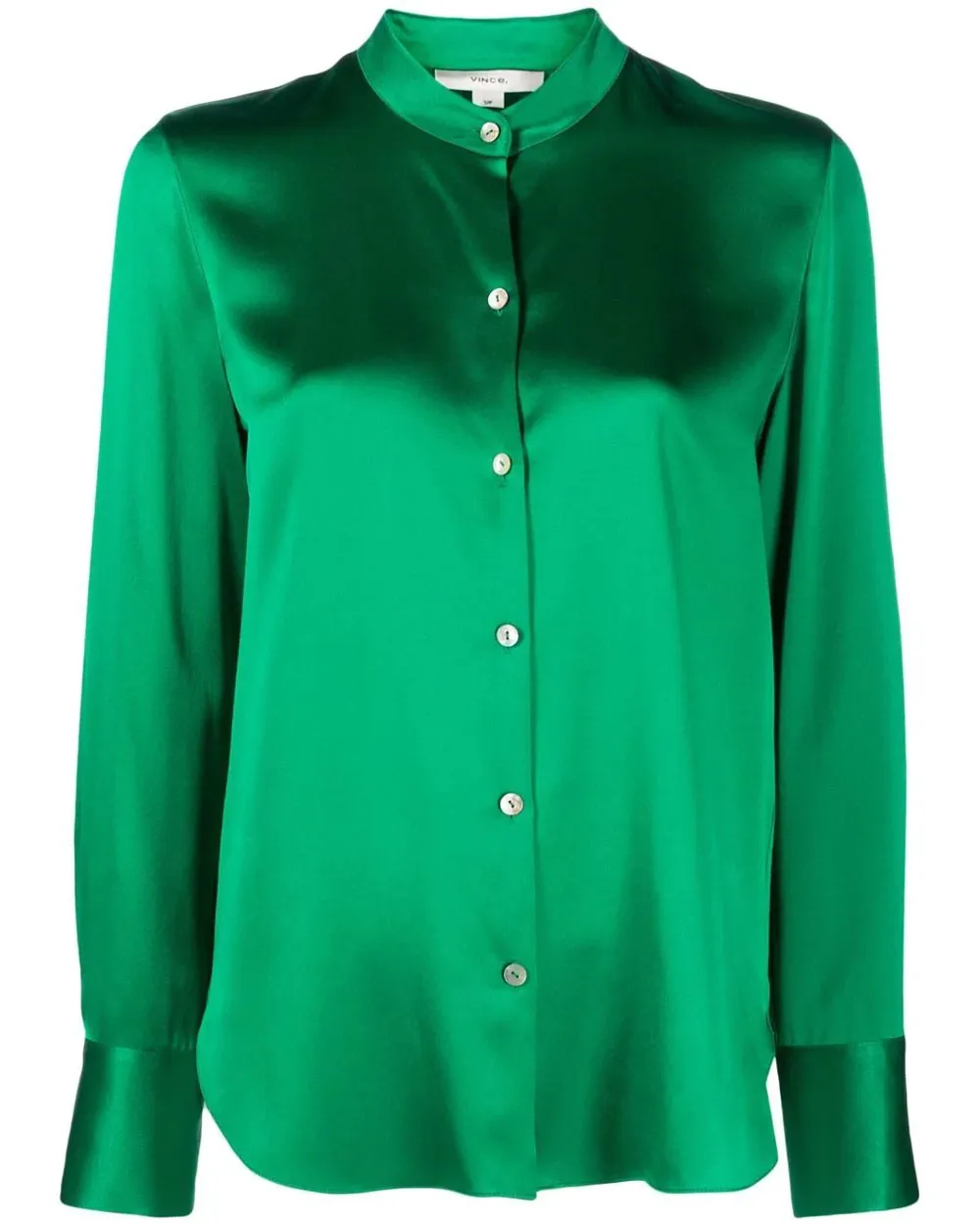 Emerald Slim Fitted Band Collar Blouse