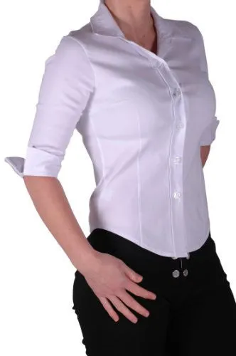 EyeCatch - Ladies Casual Office Work School Fitted Stretch Womens Blouse Top