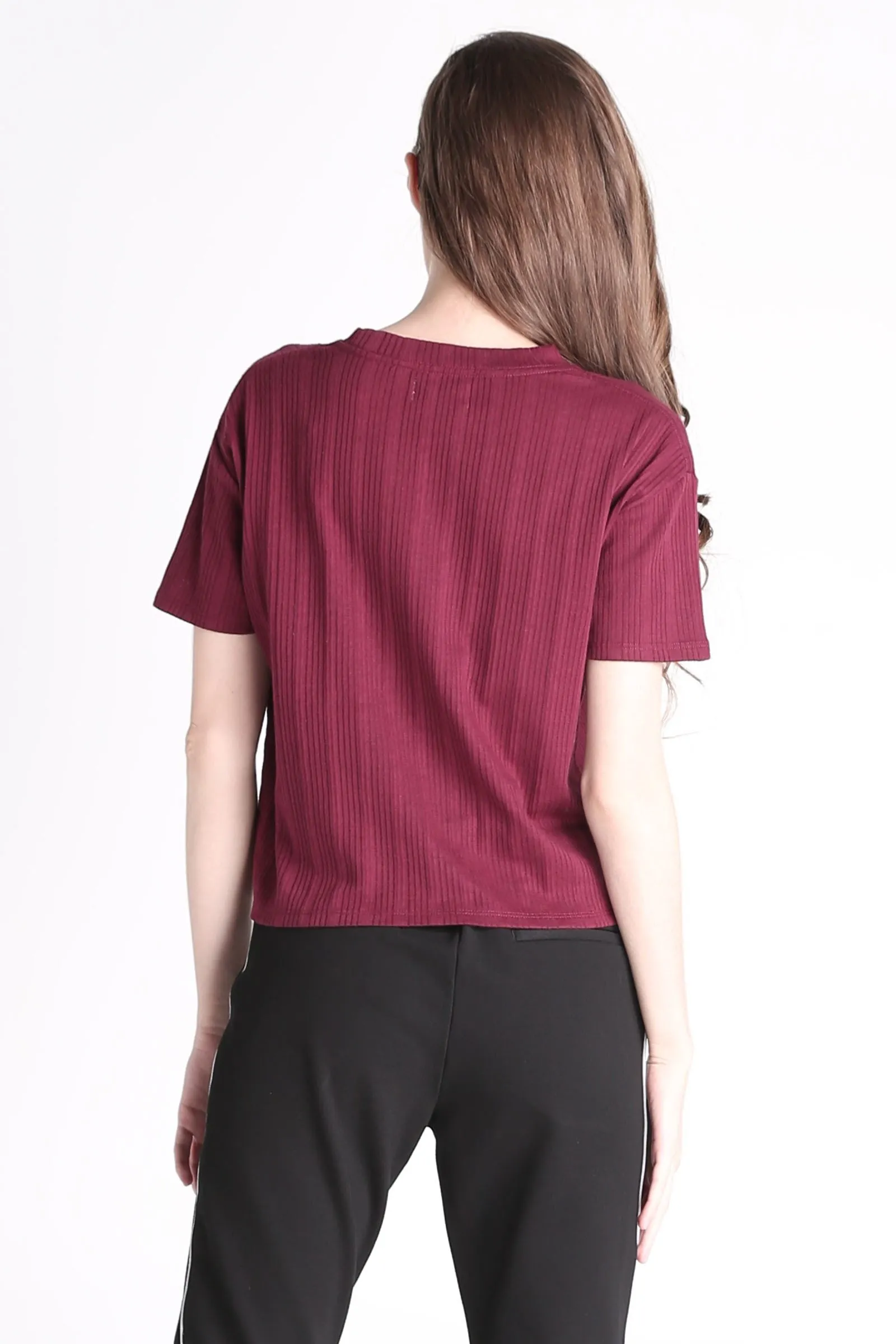 Eyelet Textured Boxy Tee