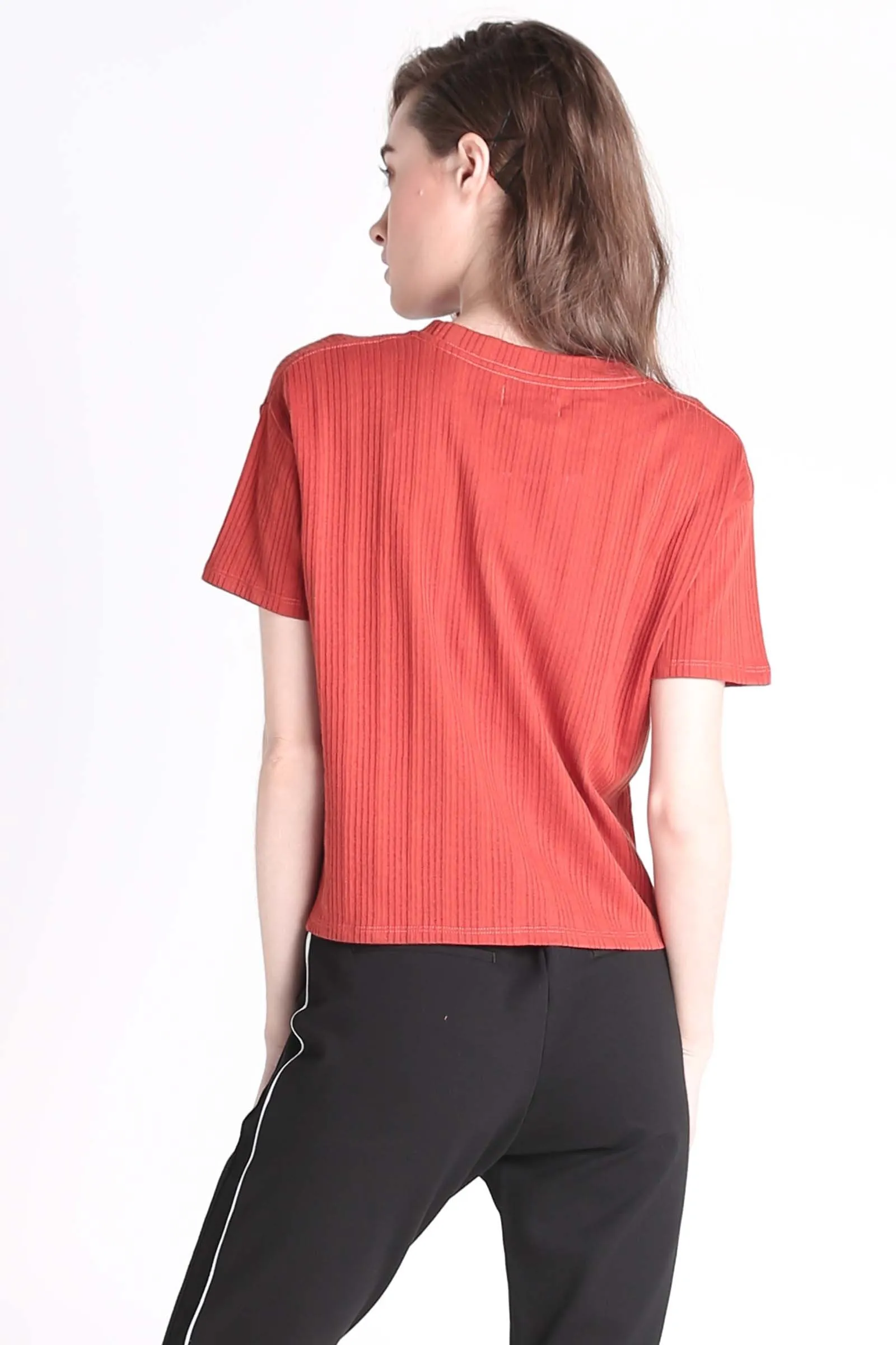 Eyelet Textured Boxy Tee