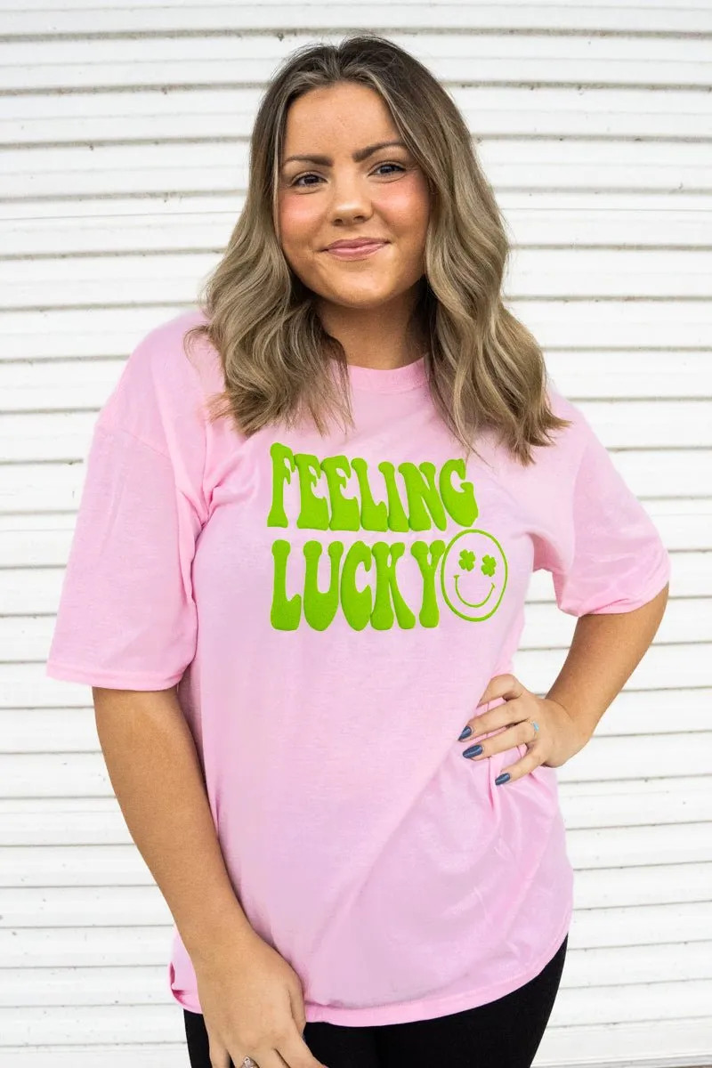 Feeling Lucky Puff Vinyl Dri-Power 50/50 Tee