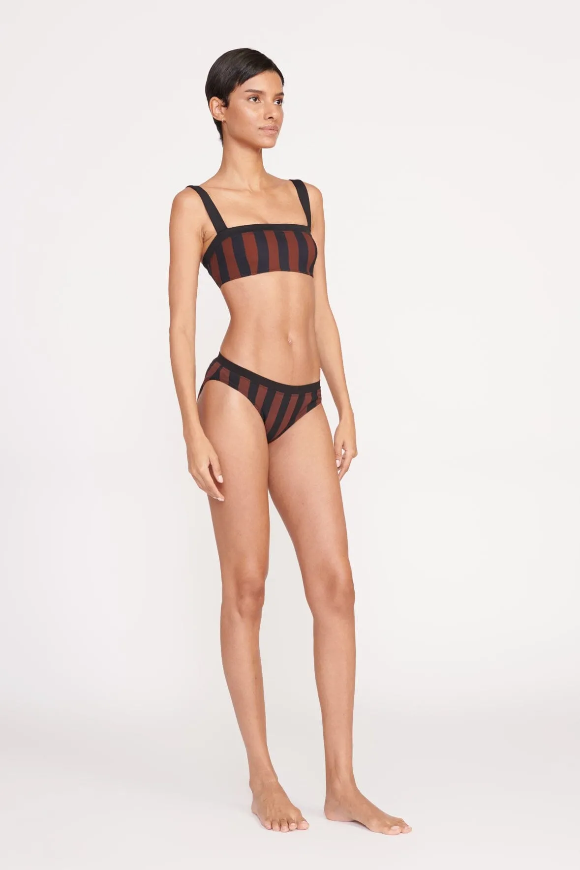 GEMMA BIKINI BOTTOM | BLACK TAN SEASHORE STRIPE