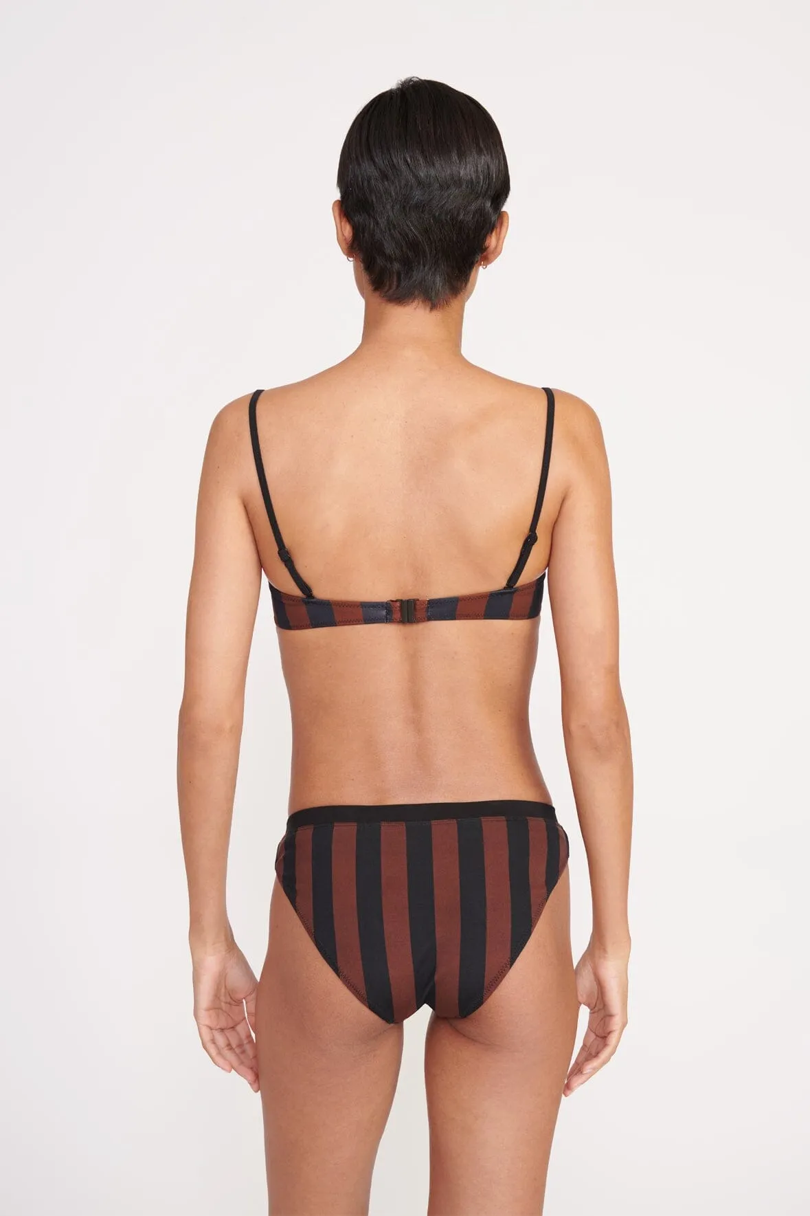 GEMMA BIKINI BOTTOM | BLACK TAN SEASHORE STRIPE