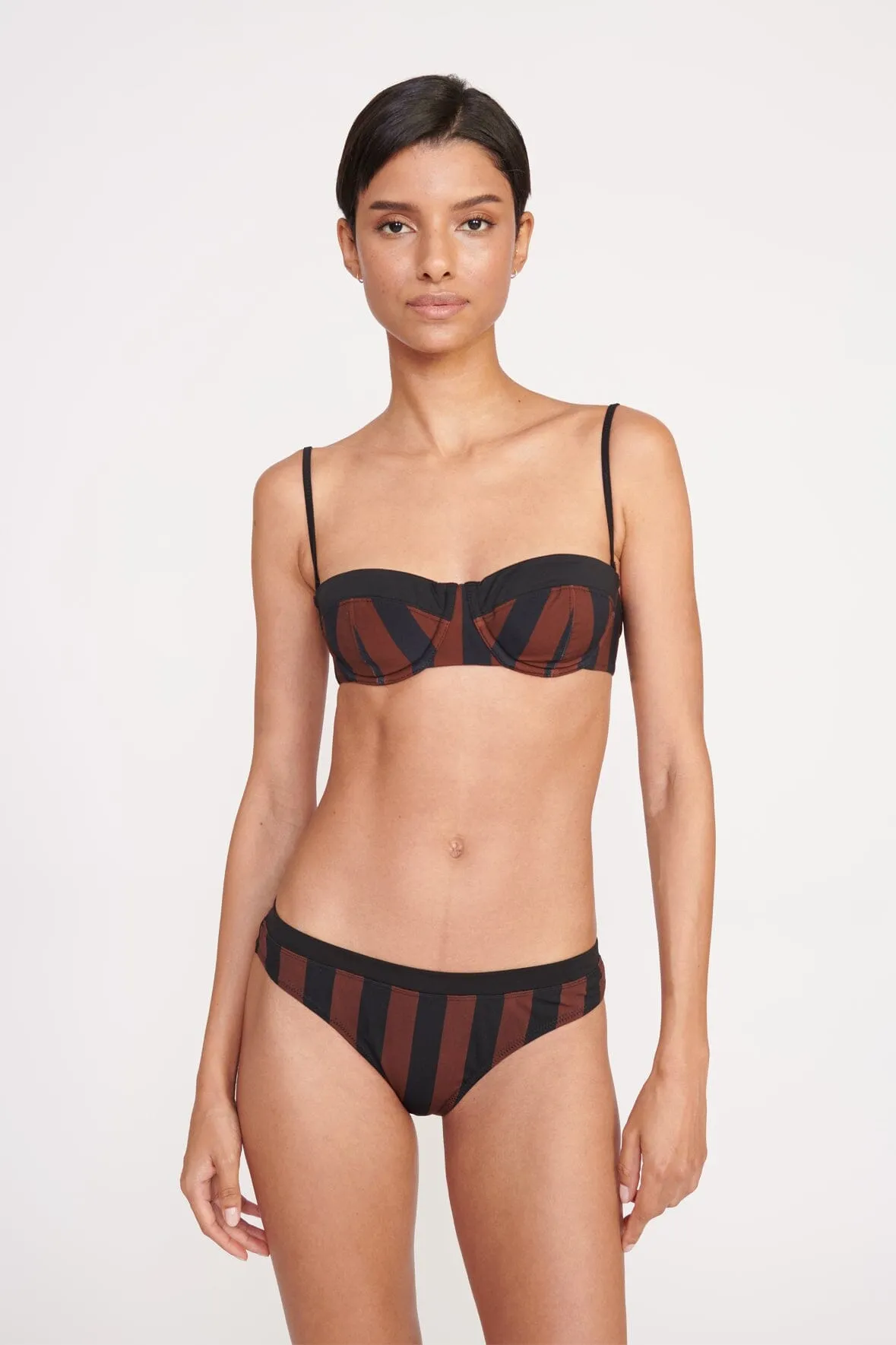 GEMMA BIKINI BOTTOM | BLACK TAN SEASHORE STRIPE