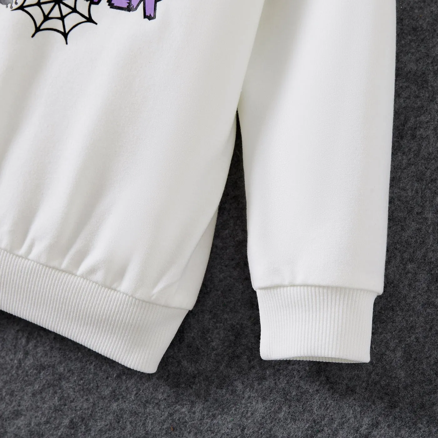 Halloween Family Matching Letter& Bat Print Long Sleeve Tops