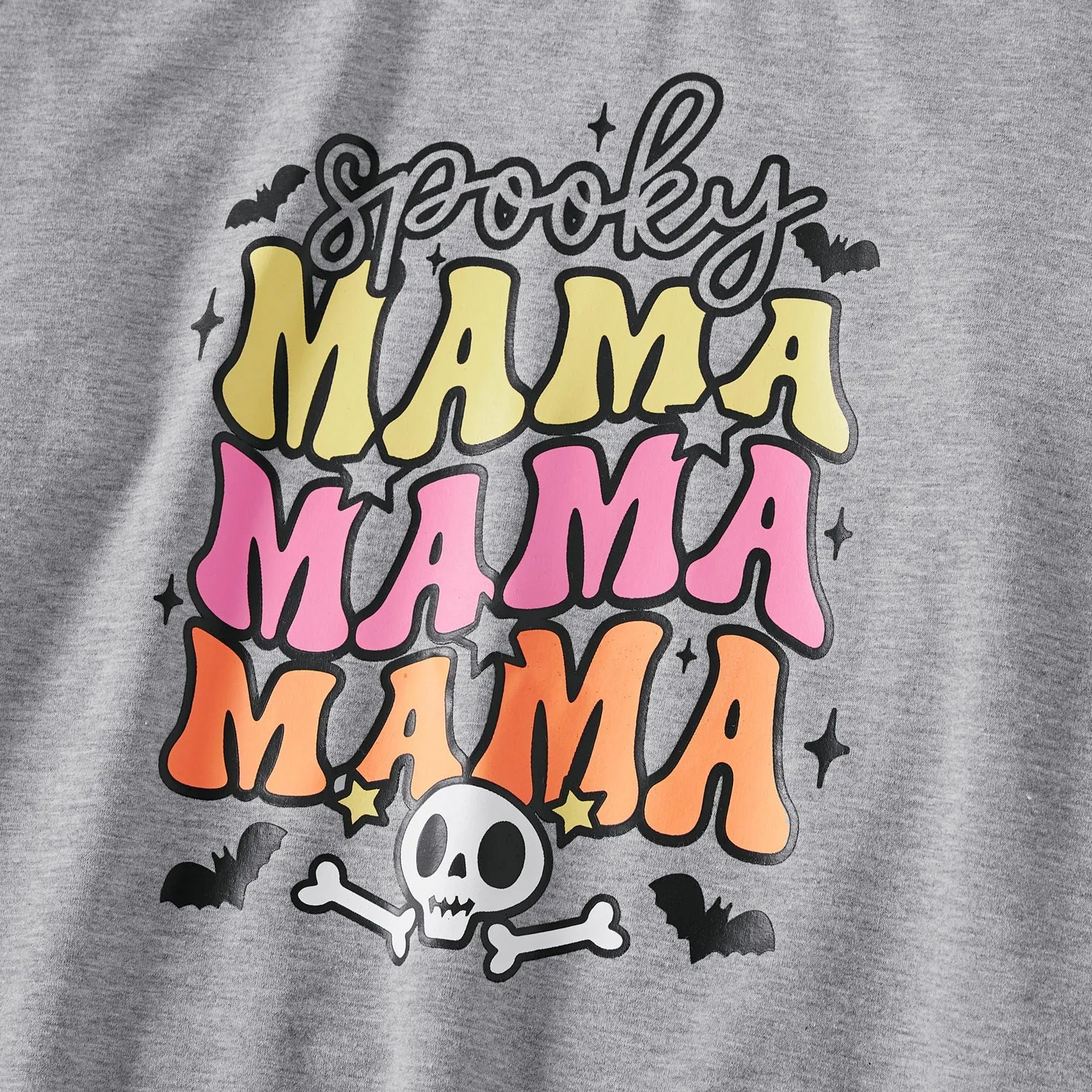 Halloween Family Matching Solid Letter Print Tops