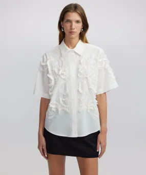 Ipekyol Embroidered Poplin Shirt White