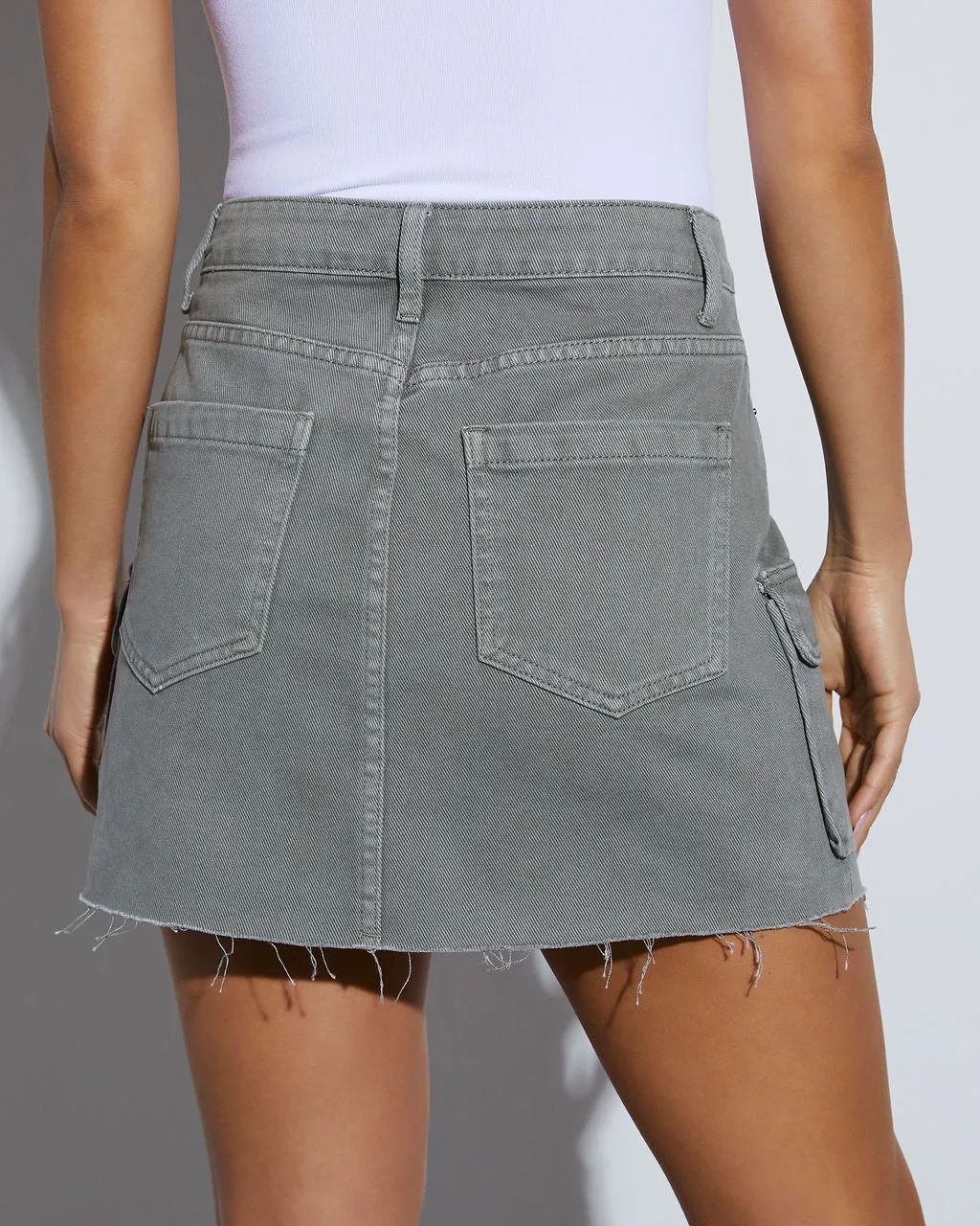 Jayda Denim Cargo Mini Skirt