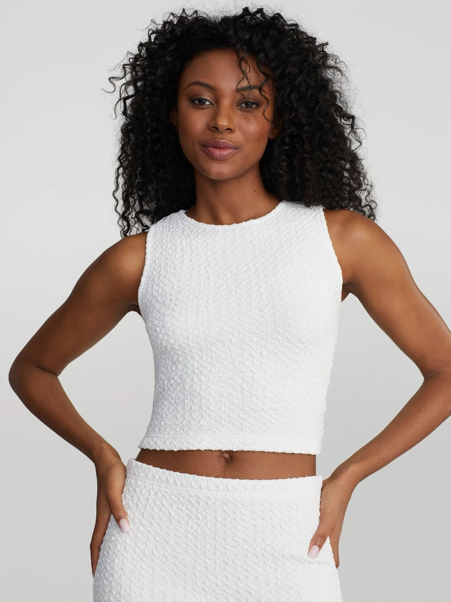 Jeze Sleeveless Crop Bubble Top